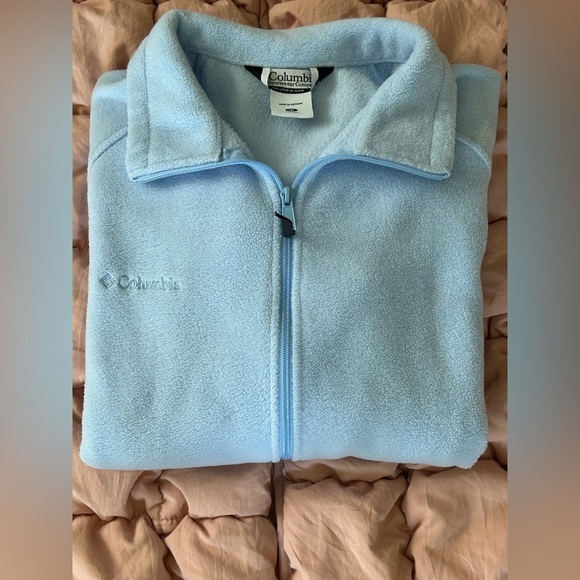 Columbia Light Blue Full Zip Fleece Jacket Women’s 1X - Picture 3 of 8